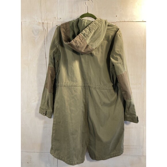 GAP Oversized Fall Jacket 2 In 1 Parka Hood Canvas Twill Sz S Utility Army Green - Picture 5 of 10